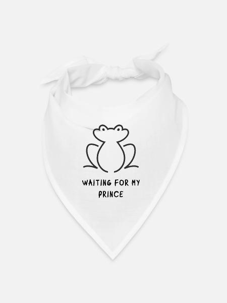 Frosch Linienkunst Silhouette - Bandana Dreieckstuch - Weiß