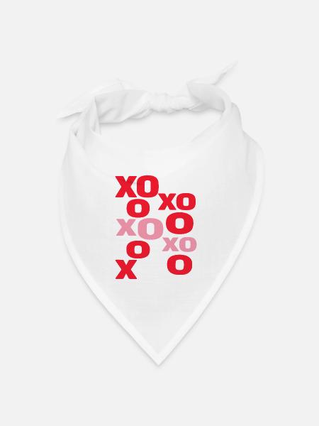 XO Liebesbriefe süße Valentinstag-Typografie - Bandana Dreieckstuch - Weiß