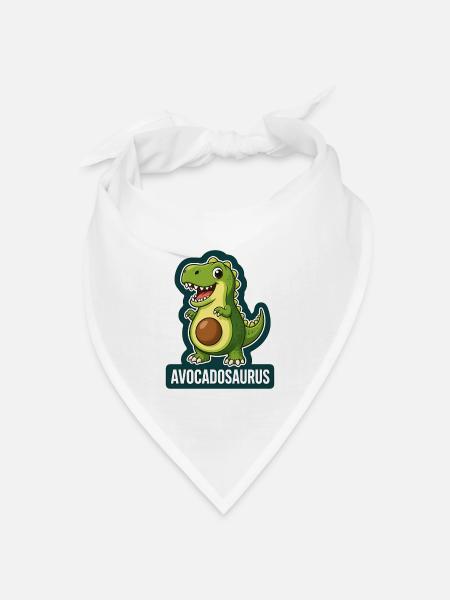 Niedlicher Avocadosaurus Dinosaurier T-Rex - Bandana Dreieckstuch - Weiß