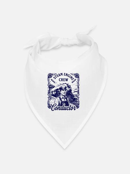 Nostalgie Dampflok Motiv - Bandana Dreieckstuch - Weiß