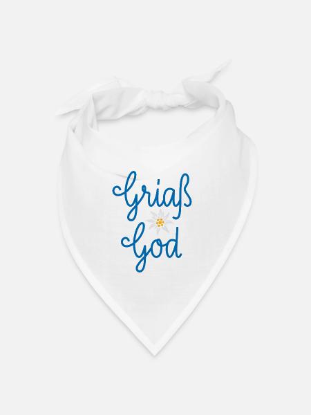 Griaß God - Bandana Dreieckstuch - Weiß