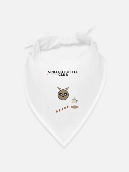Kaffee verschüttet Club Panda - Bandana Dreieckstuch - Weiß