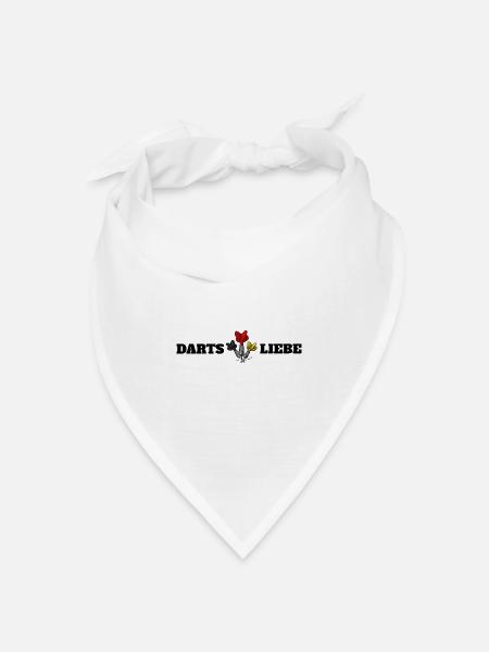 Darts ist Liebe - Bandana Dreieckstuch - Weiß