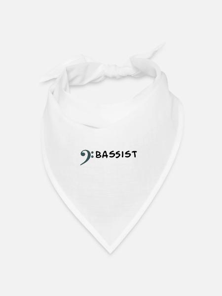 Ich spiele Bass - Ich bin Bassist - Bandana Dreieckstuch - Weiß