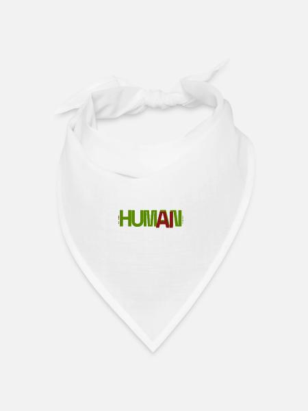 Mensch - Bandana Dreieckstuch - Weiß