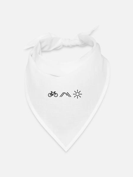 Fahrrad Berge Sonne - Bandana Dreieckstuch - Weiß