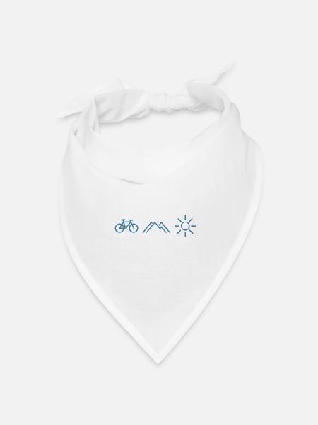 Fahrrad Berge Sonne - Bandana Dreieckstuch - Weiß