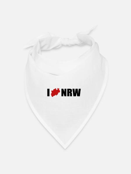 I love NRW Nordrhein-Westfalen - Bandana Dreieckstuch - Weiß