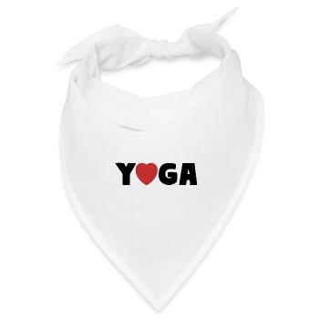 YOGA Herz Asana Liebe - Bandana Dreieckstuch - Weiß - Vorne