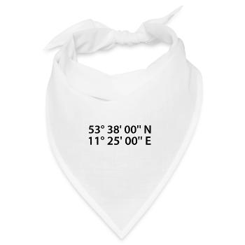 Schwerin Koordinaten - Bandana Dreieckstuch - Weiß - Vorne