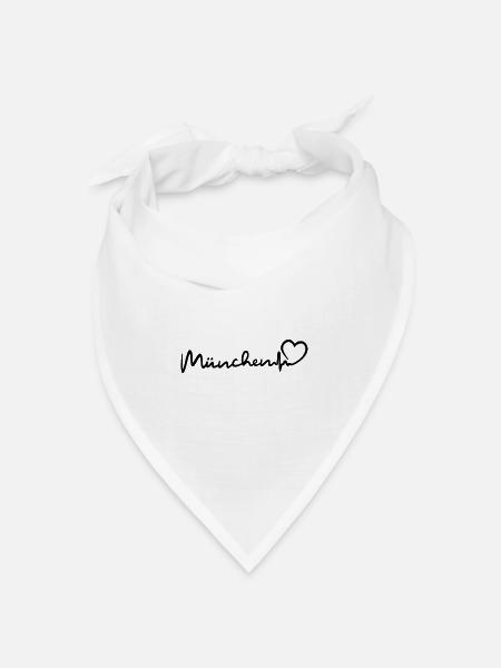 München Herzschlag - Bandana Dreieckstuch - Weiß