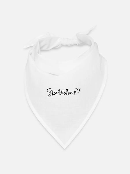 Stockholm Herzschlag - Bandana Dreieckstuch - Weiß