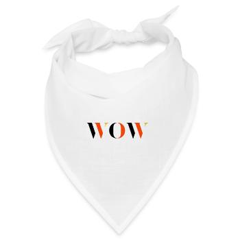 WOW dreifarbig - Bandana Dreieckstuch - Weiß - Vorne