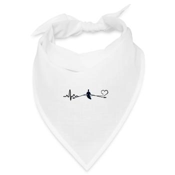 Herzschlag Rowing Motiv mit Ruderboot Einer - Bandana Dreieckstuch - Weiß - Vorne