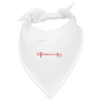 Rendsburger Hochbrücke Scribble Design – RD Skylin - Bandana Dreieckstuch - Weiß - Vorne