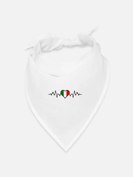 Italien Herzschlag - Bandana Dreieckstuch - Weiß