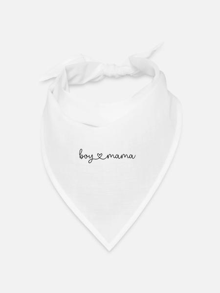 Boy Mama Schriftzug Jungsmama Geschenkidee - Bandana Dreieckstuch - Weiß