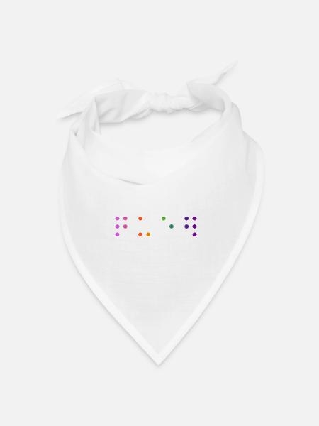 Queer-Kontraktierte Braille - Bandana Dreieckstuch - Weiß