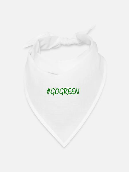 Go green - Bandana Dreieckstuch - Weiß