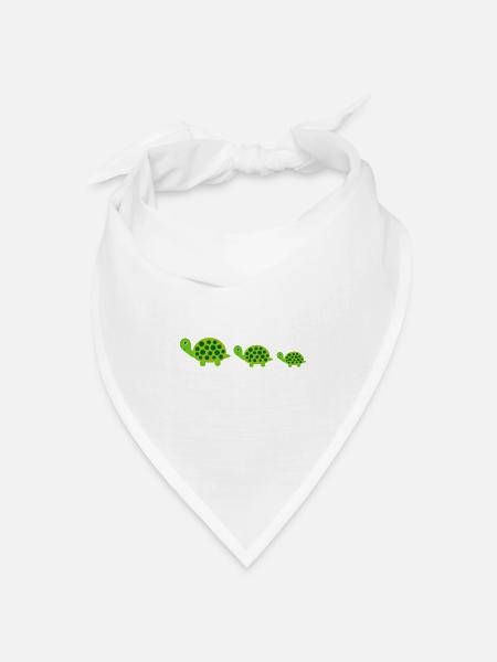 Schildkröten Schildkröten - Bandana Dreieckstuch - Weiß