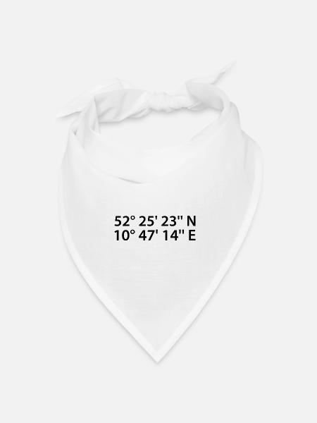 Wolfsburg Koordinaten - Bandana Dreieckstuch - Weiß