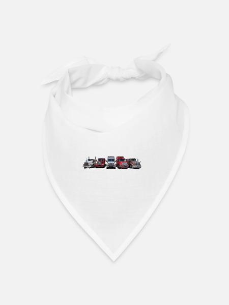 Sattelschlepper Zugmaschinen mit langer Motorhaube - Bandana Dreieckstuch - Weiß