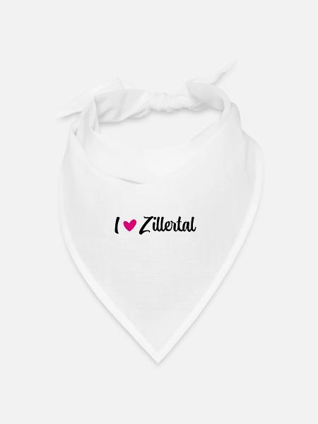 I love Zillertal - Bandana Dreieckstuch - Weiß