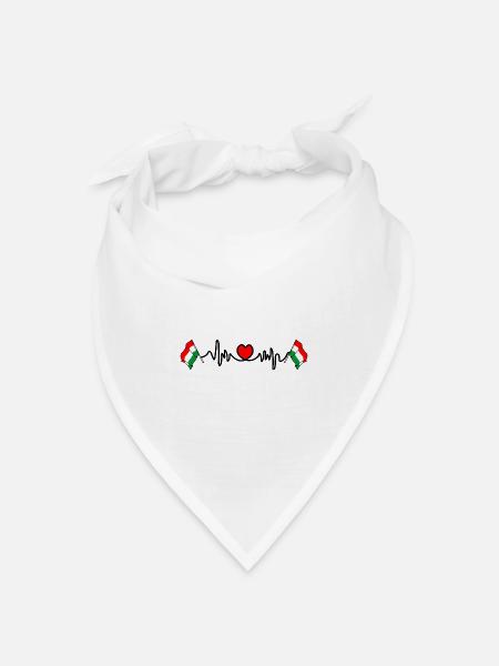 Herzfrequenz-Cardio für Ungarn - Bandana Dreieckstuch - Weiß