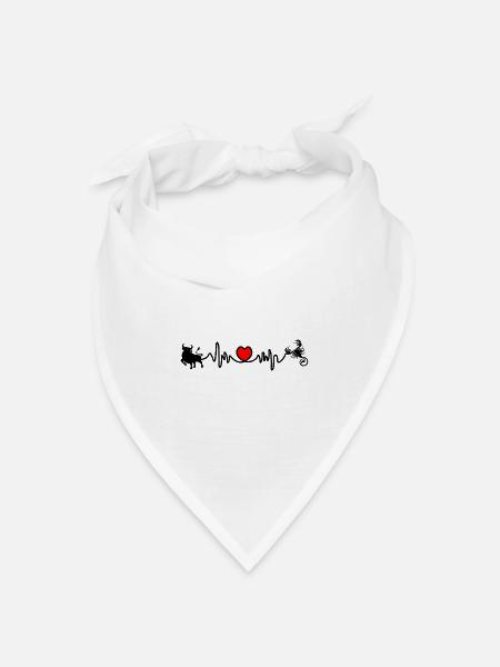 Herzfrequenz Cardio Stier Skorpion - Bandana Dreieckstuch - Weiß