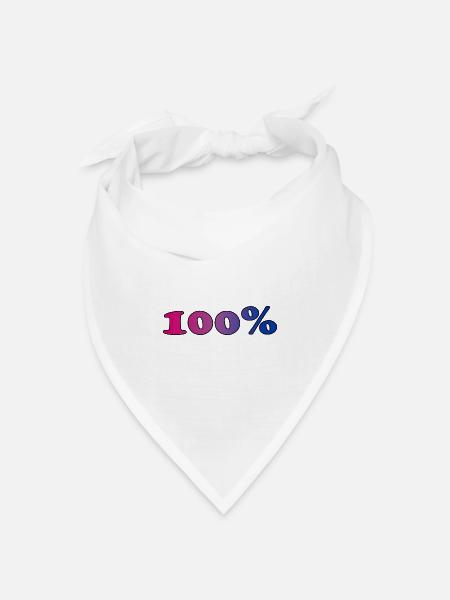 100 Prozent bi - Bandana Dreieckstuch - Weiß