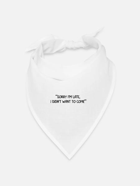 Tut mir leid, ich bin spät dran, ich wollte nicht kommen - Bandana Dreieckstuch - Weiß
