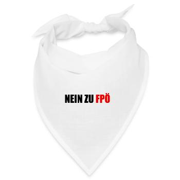 Nein zu fpö - Bandana Dreieckstuch - Weiß - Vorne