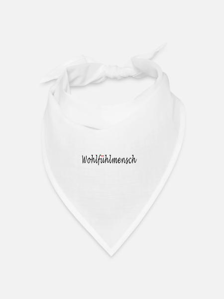 Wohlfühlmensch LIEBE HERZ VALENTINSTAG GESCHENK - Bandana Dreieckstuch - Weiß