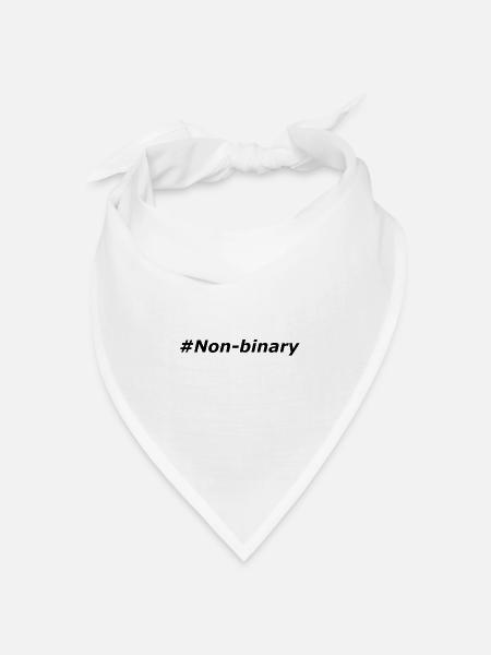#Non-binary - Bandana Dreieckstuch - Weiß