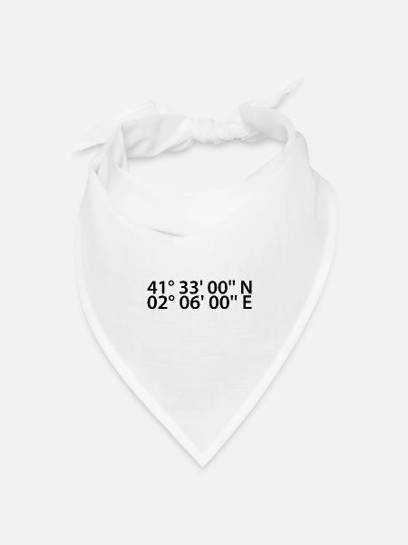 Sabadell Koordinaten - Bandana Dreieckstuch - Weiß