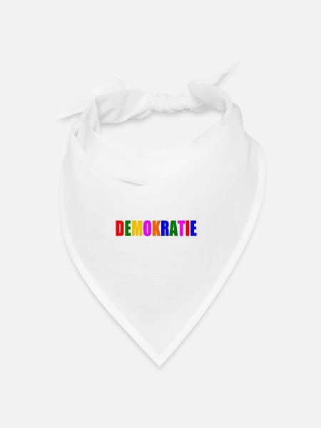 Demokratie - Bandana Dreieckstuch - Weiß