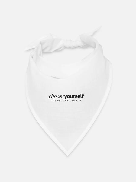 Choose Yourself – Minimalistisches Statement Shirt - Bandana Dreieckstuch - Weiß