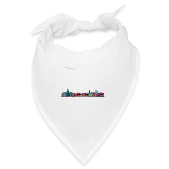 Toulouse City Skyline Basilique Linienzeichnung - Bandana Dreieckstuch - Weiß - Vorne