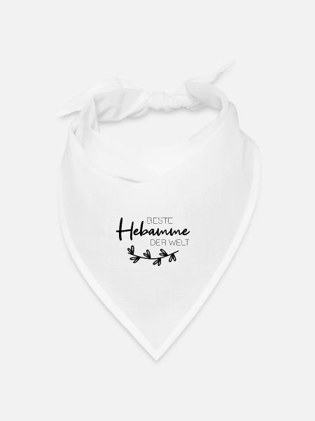 Beste Hebamme der Welt - Bandana Dreieckstuch - Weiß