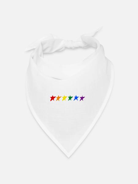 STERNE MIT LGTB-FARBEN - Bandana Dreieckstuch - Weiß