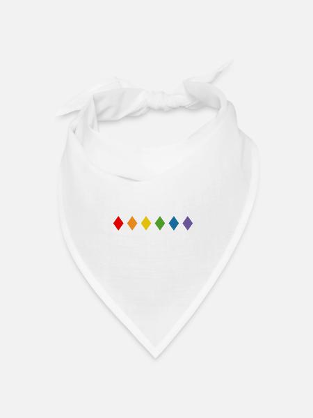 Regenbogen Rhombus - Bandana Dreieckstuch - Weiß