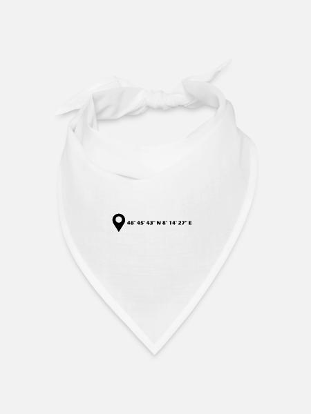 Baden-Baden Koordinaten - Bandana Dreieckstuch - Weiß