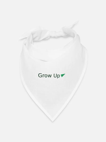 Grow up mit grünen Dreieck - Bandana Dreieckstuch - Weiß