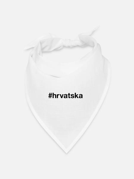 HRVATSKA Croatian Kroatien Hashtag - Bandana Dreieckstuch - Weiß