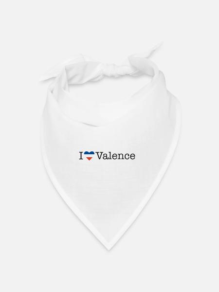 I love Valence - Bandana Dreieckstuch - Weiß