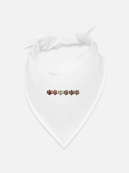 Hundeabdrücke in Herbstfarben - Bandana Dreieckstuch - Weiß