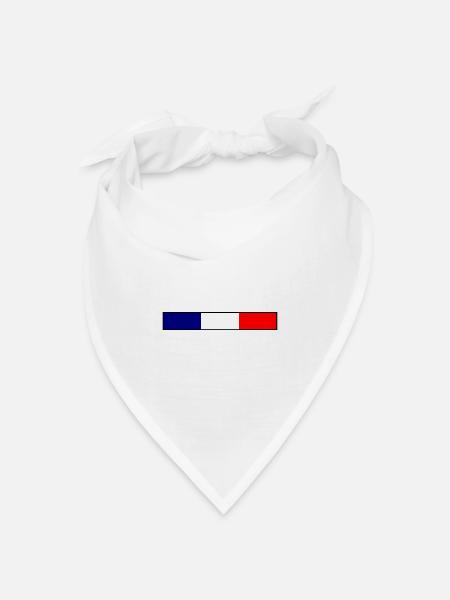 Frankreich Flagge - Bandana Dreieckstuch - Weiß
