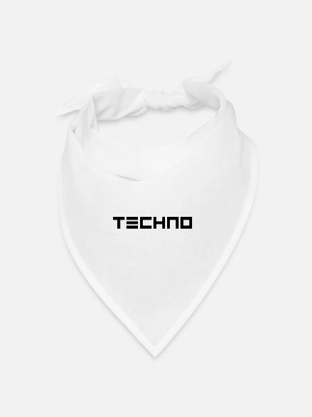 Futuristisches "Techno" Design in schwarz - Bandana Dreieckstuch - Weiß