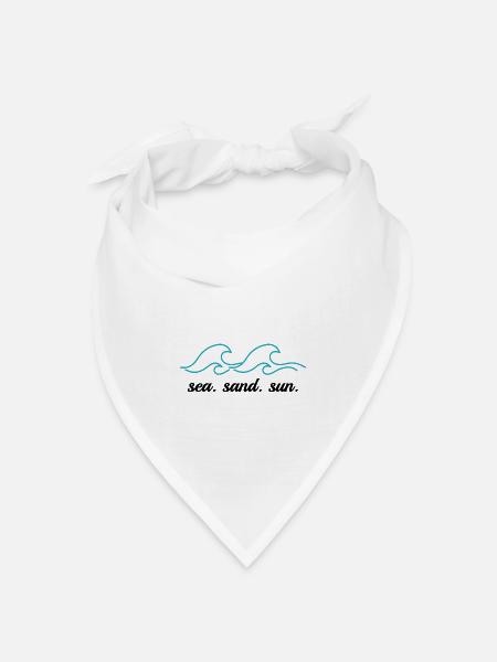 Wave Sea Sand Sun - Bandana Dreieckstuch - Weiß