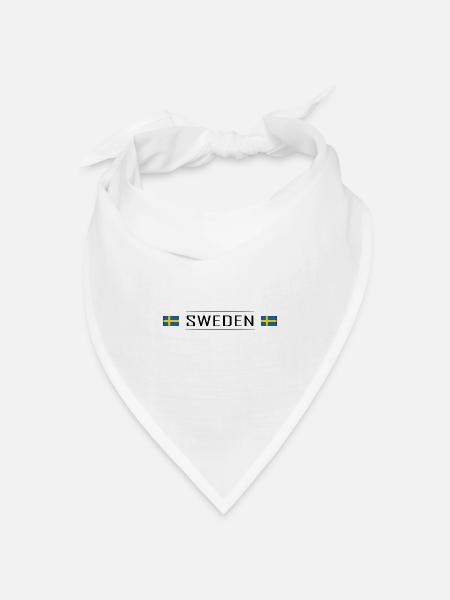 Sweden Land Schweden Skandinavien Urlaub - Bandana Dreieckstuch - Weiß